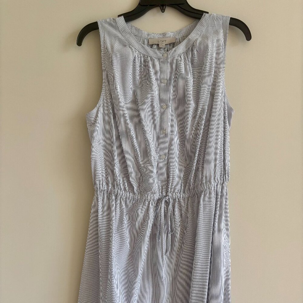 Loft dress Size Medium Black/gray stripes